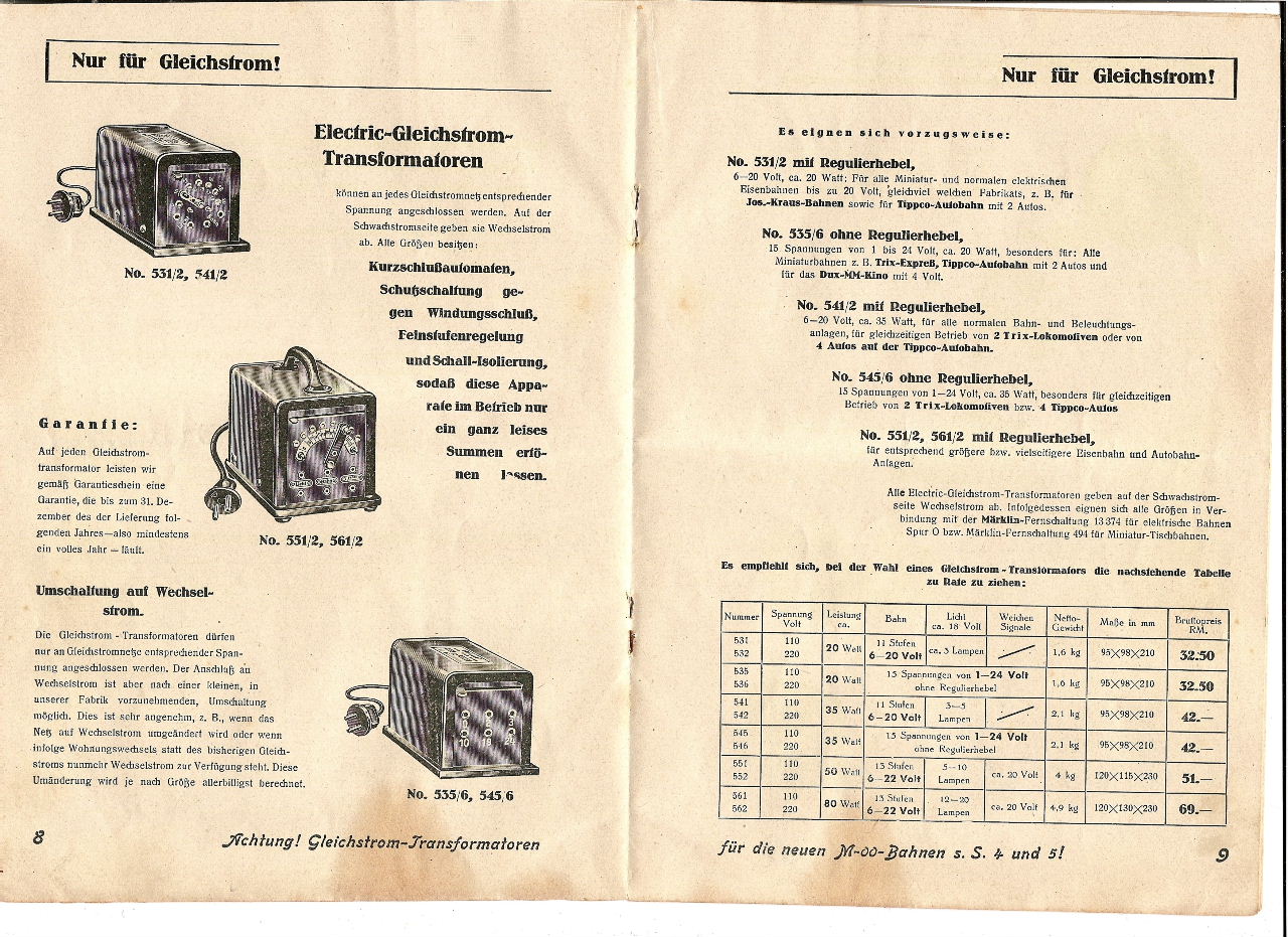 Electric-Katalog-1938-Seiten-8-9