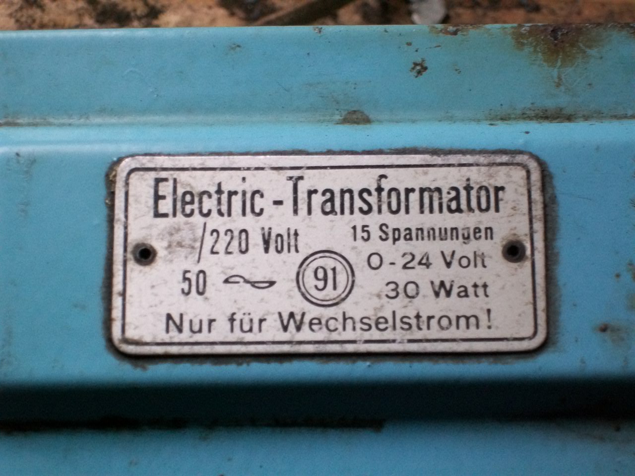 Electric-Trafo-91-2-Typenschild