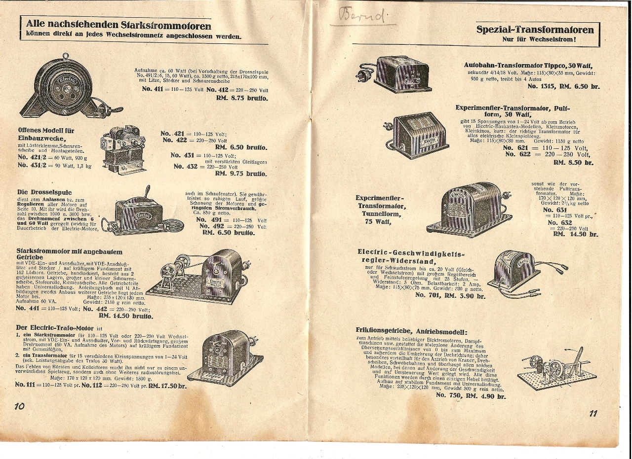 Electric-Katalog-1938-Seiten-10-11
